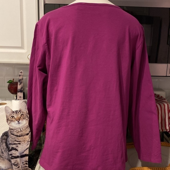 Z women's Bob Mackie purple stretch long sleeve plus size top 2X - Picture 3 of 4